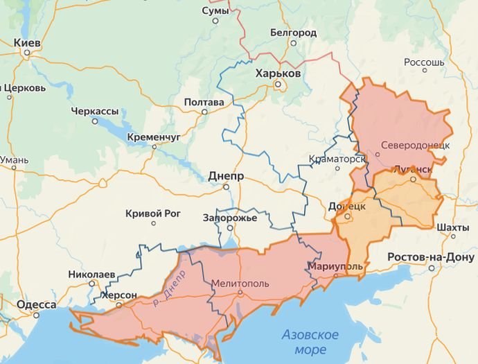 Обновлённая карта боевых действий на Украине по данным на 12:00 мск от 11 февраля 2024 года