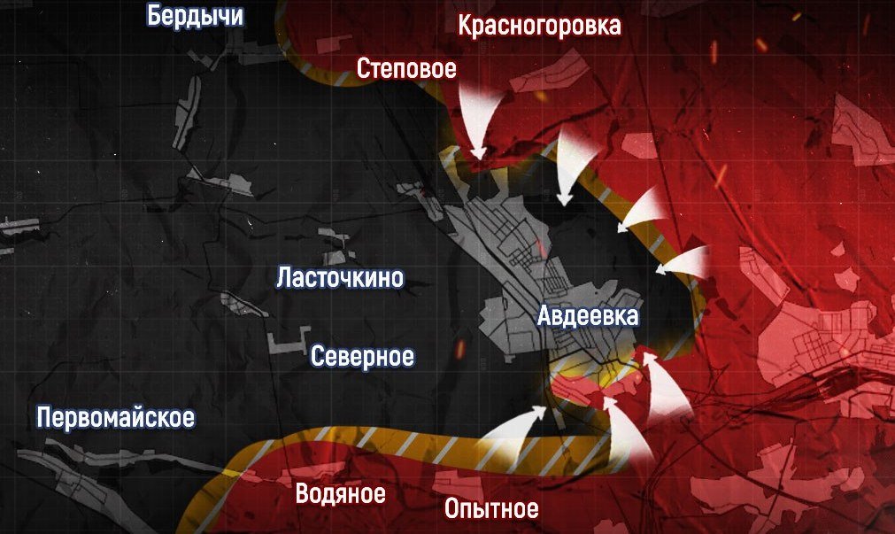 В Авдеевке ВС РФ смогли продвинуться вперёд. Карта боевых действий на сегодня, 05.02.2024